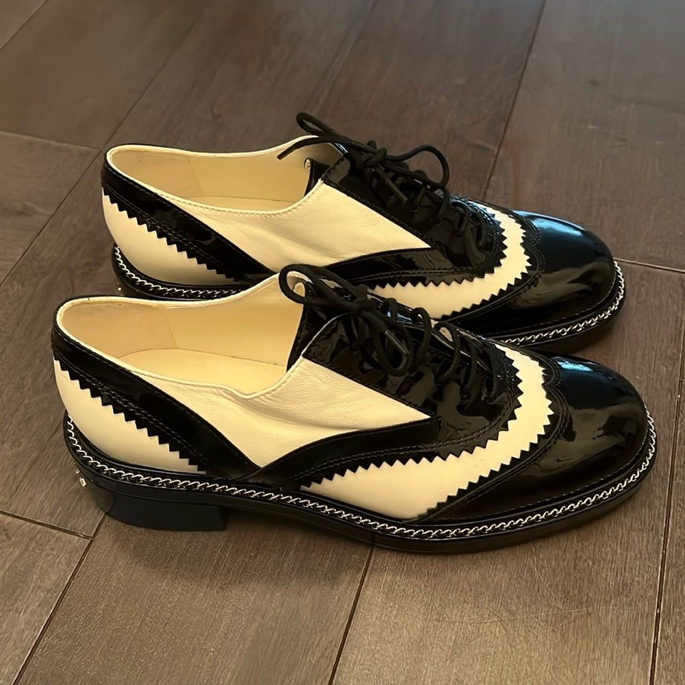 Patent leather oxfords